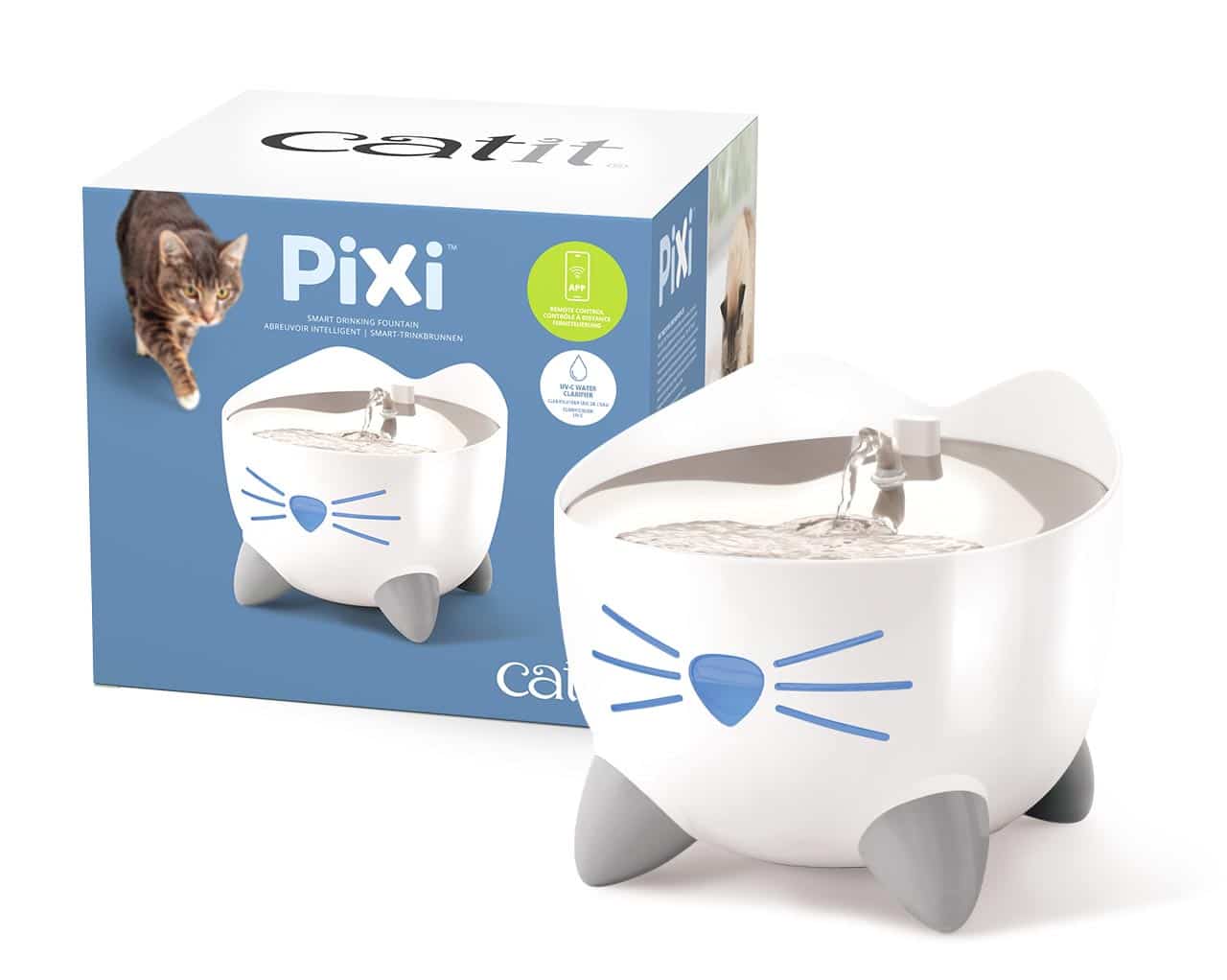 Catit PIXI Smart Fountain and its retail packaging